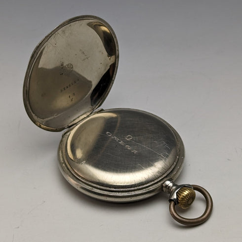 1910年頃 アンティーク オメガ 大型懐中時計 合金ケース 動作良好
